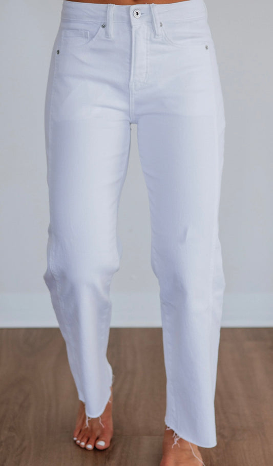 Mica White Ankle Crop