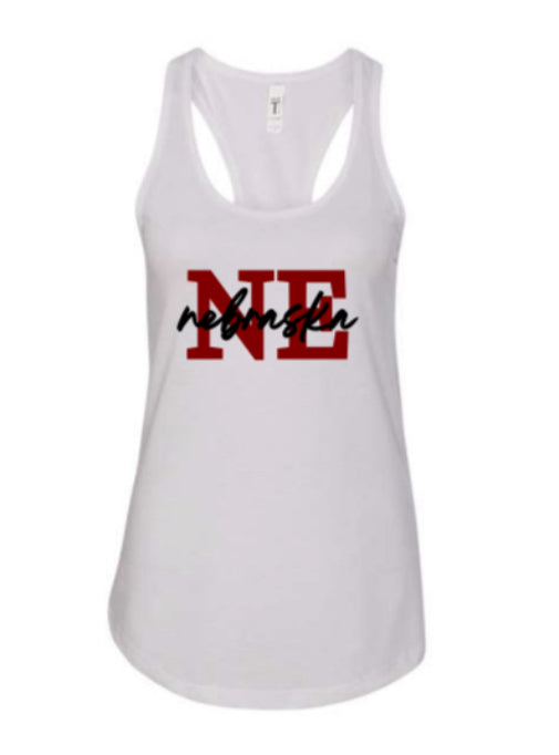 White Tank with Red and Black Nebraska