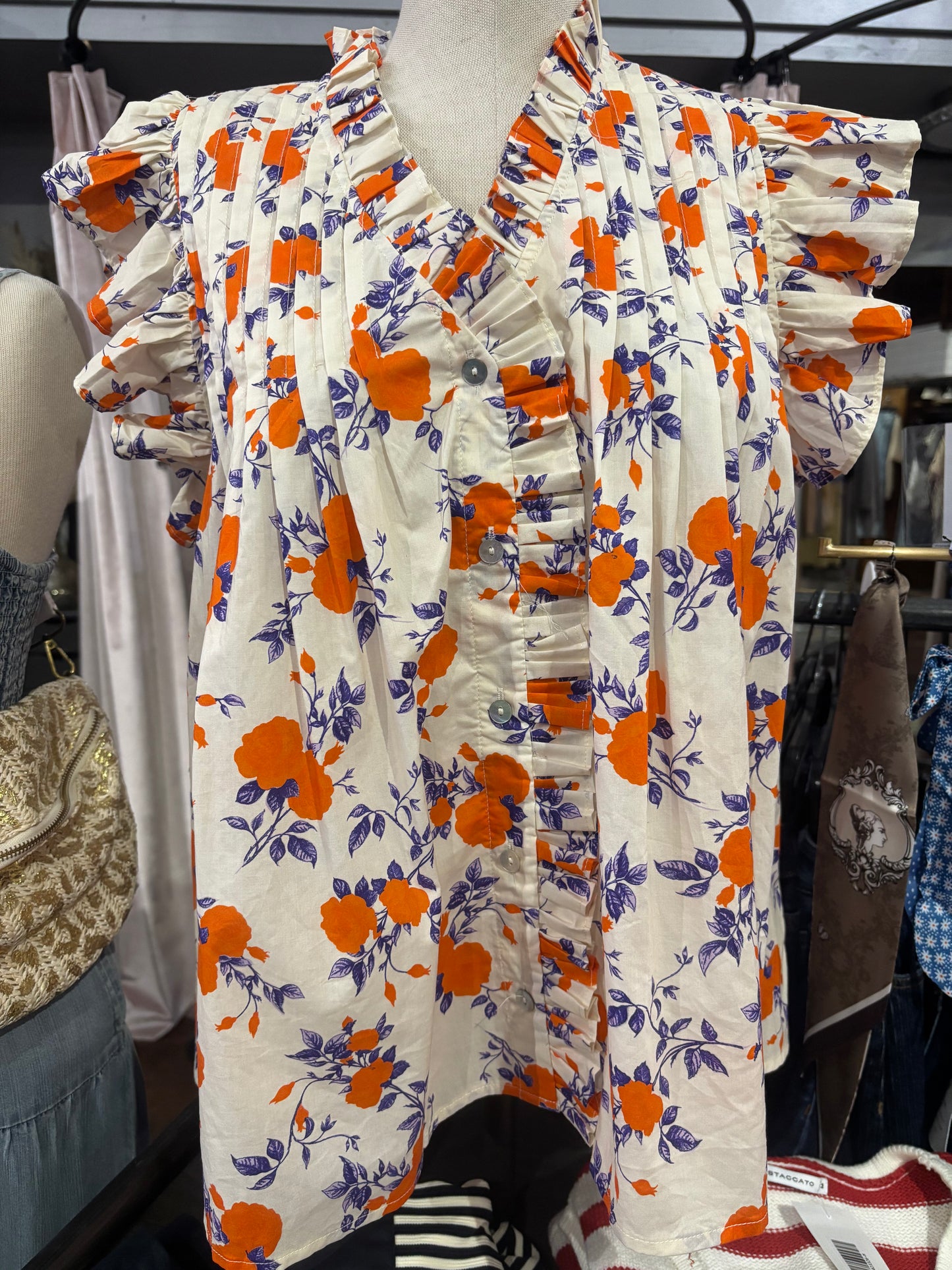 Floral Ruffle Sleeve