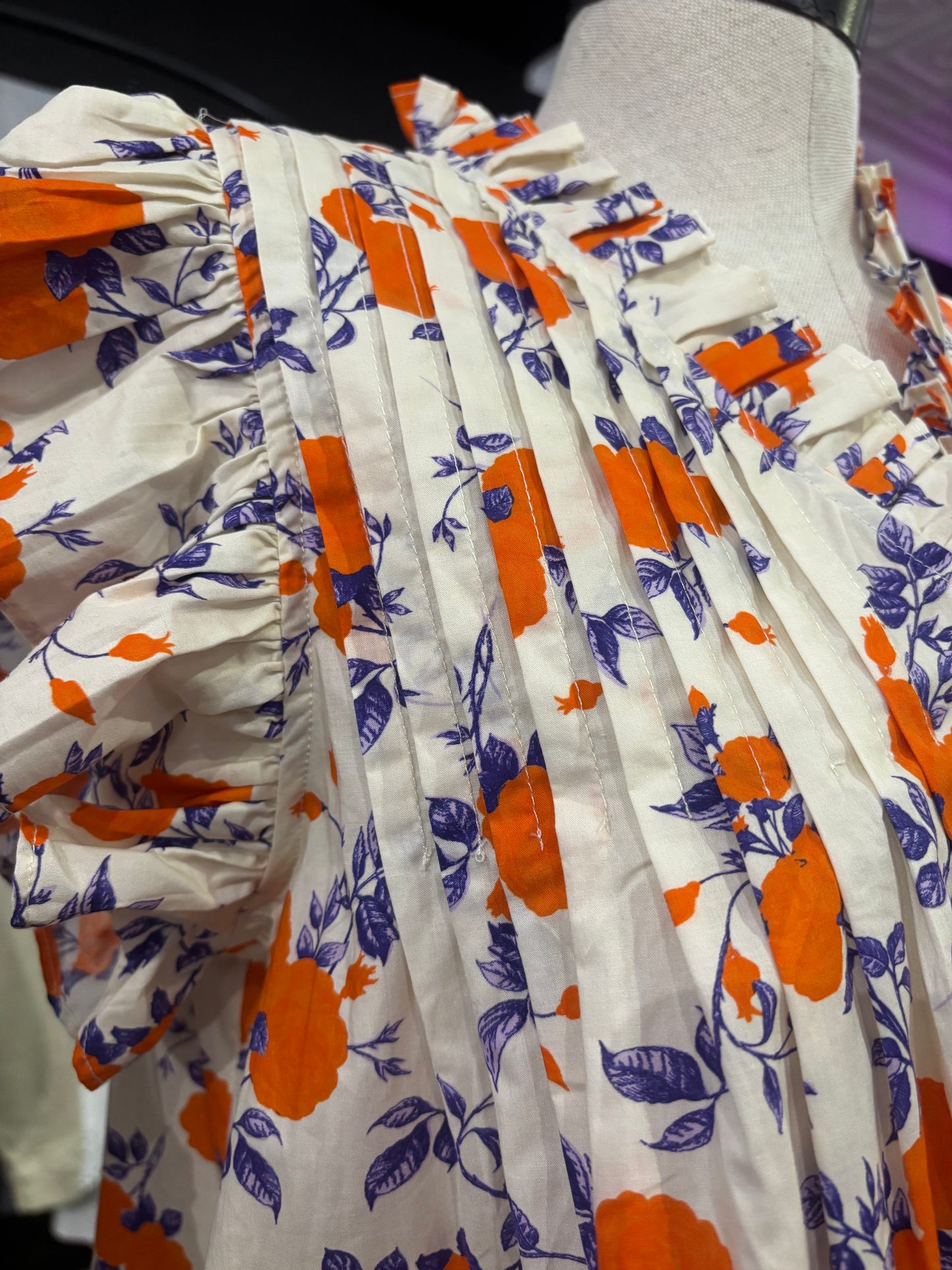 Floral Ruffle Sleeve