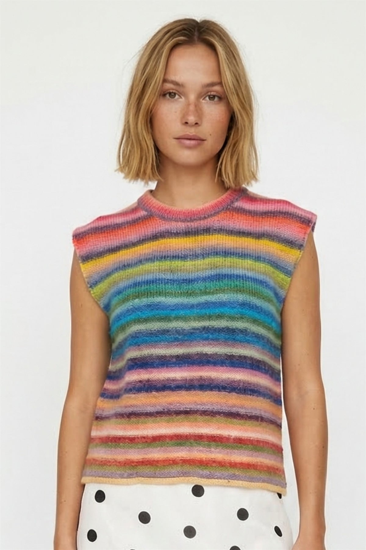 Multicolor Stripe Sweater Vest