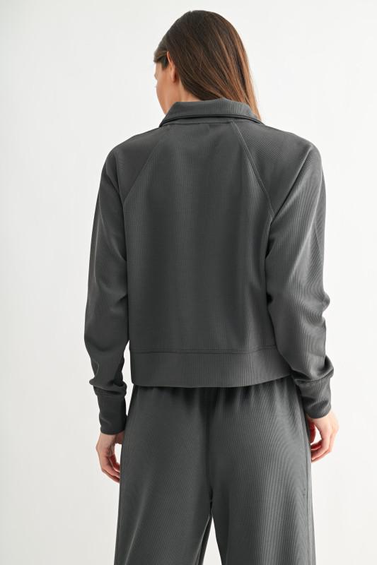 Luxe Sand Wash Rib 1/4 Zip Sweater