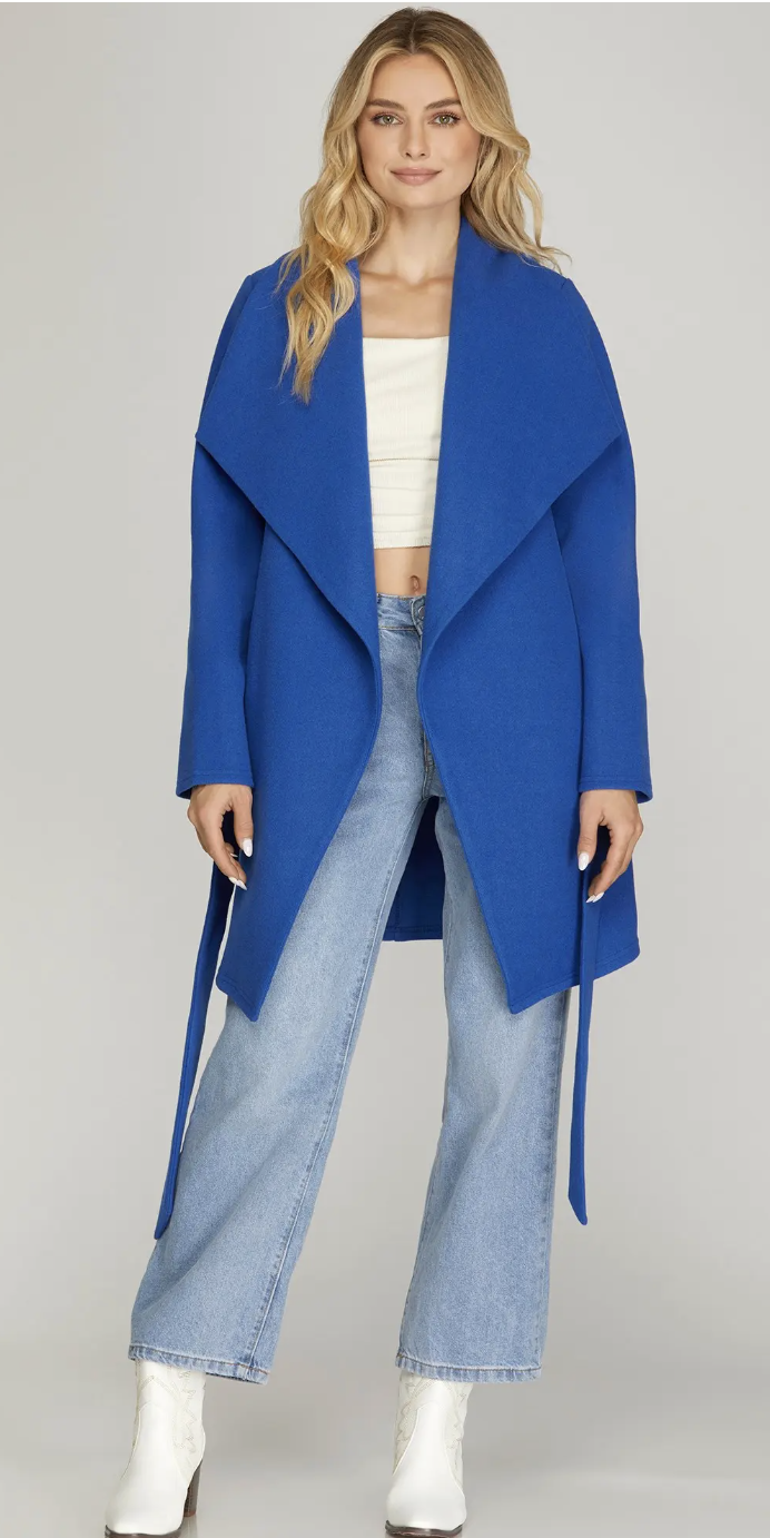Tie Front Wrap Coat