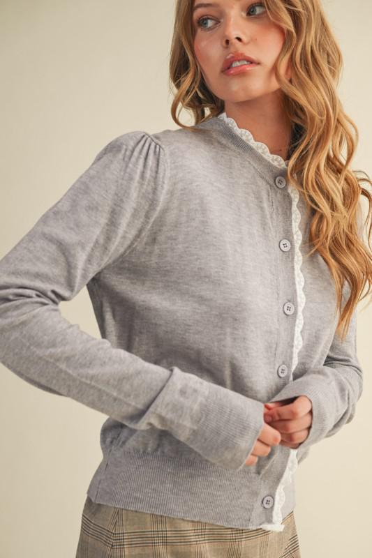 Lace Trim Cardigan
