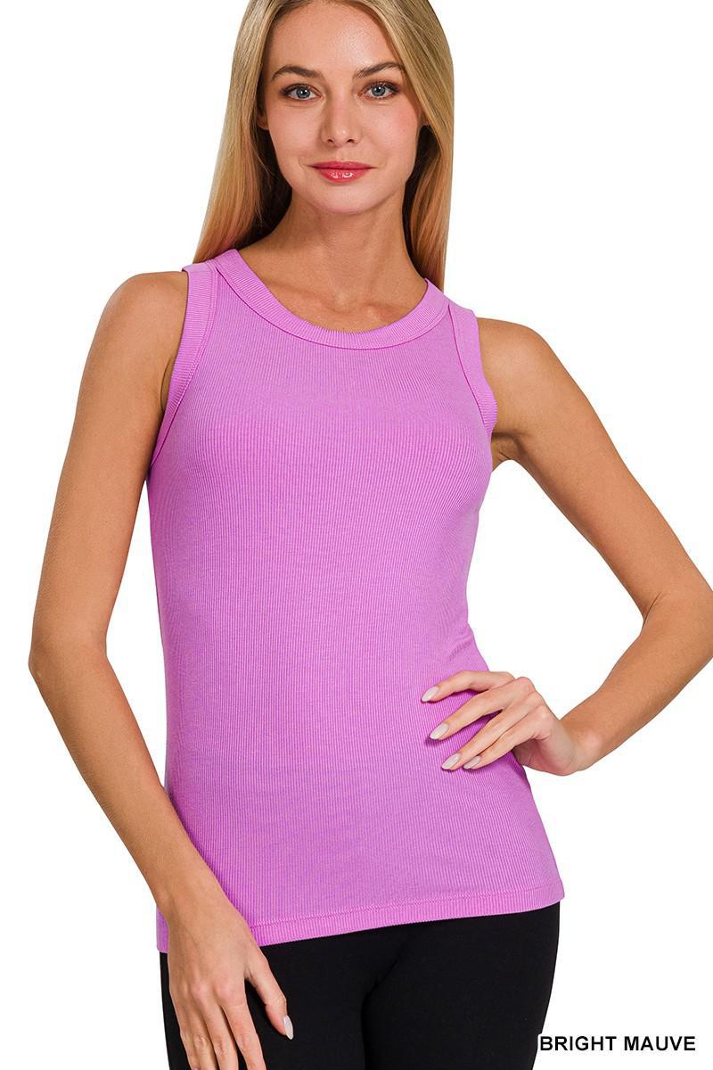 Ribbed Round Neck Tank Top