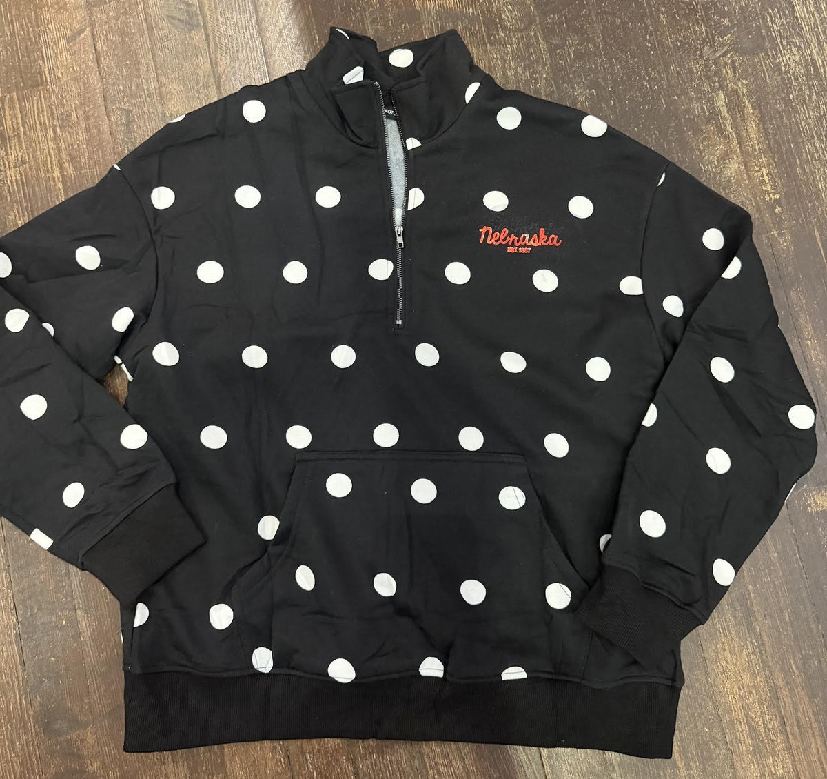 Nebraska Polka Dot Quarter Zip