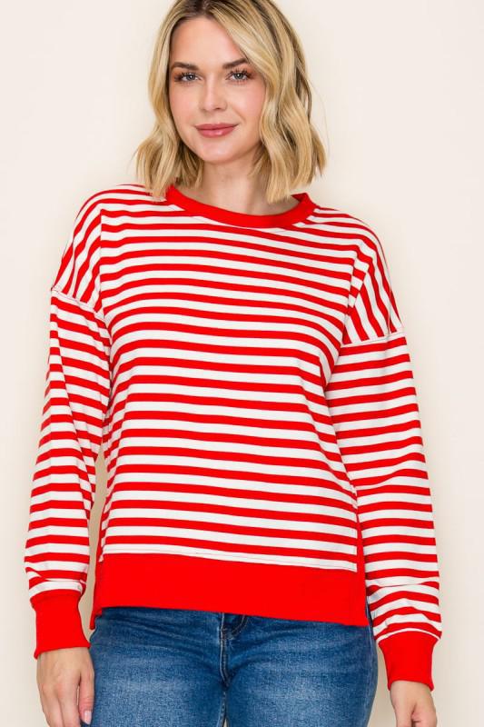 Crewneck Stripe Banded Sweatshirt