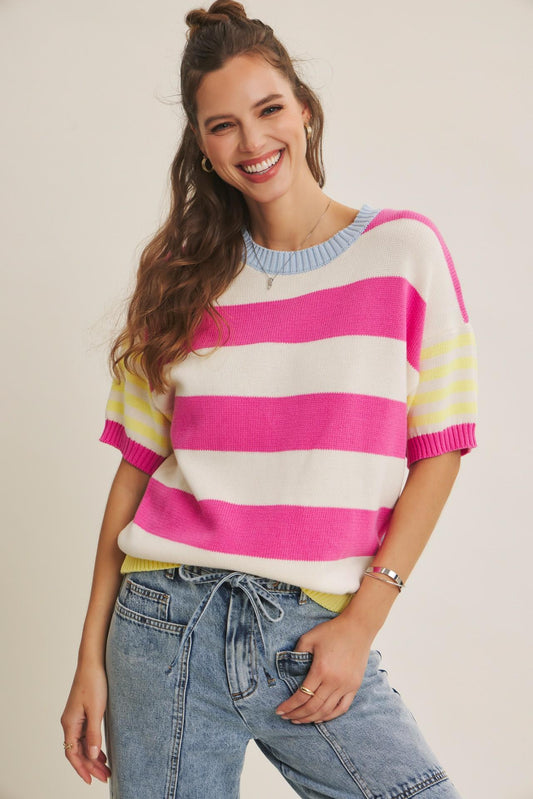 Multi Stripe Cotton Sweater