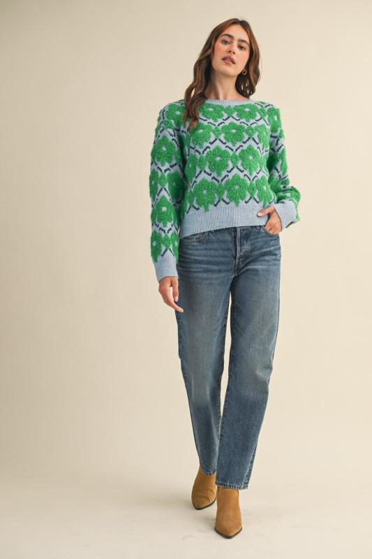 Fuzzy Floral Sweater