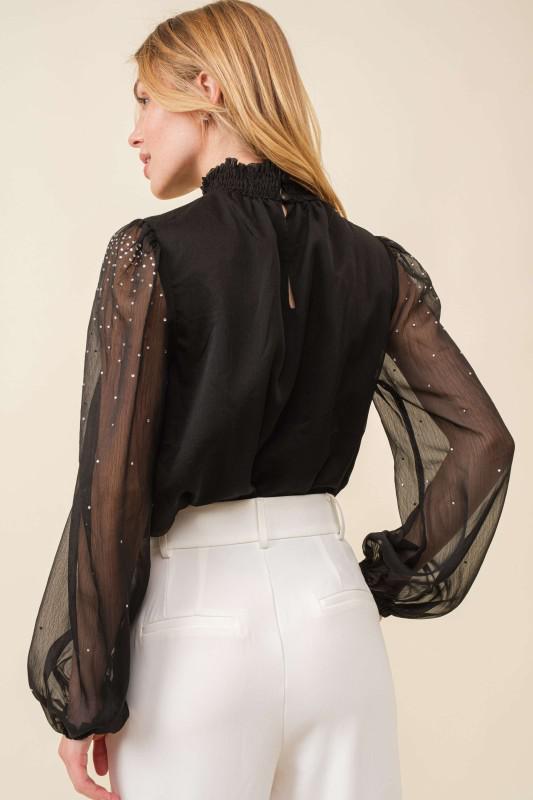 Rhinestone Trim Top