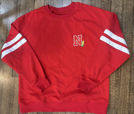 Nebraska Stripe Sleeve Corn Sweatshirt