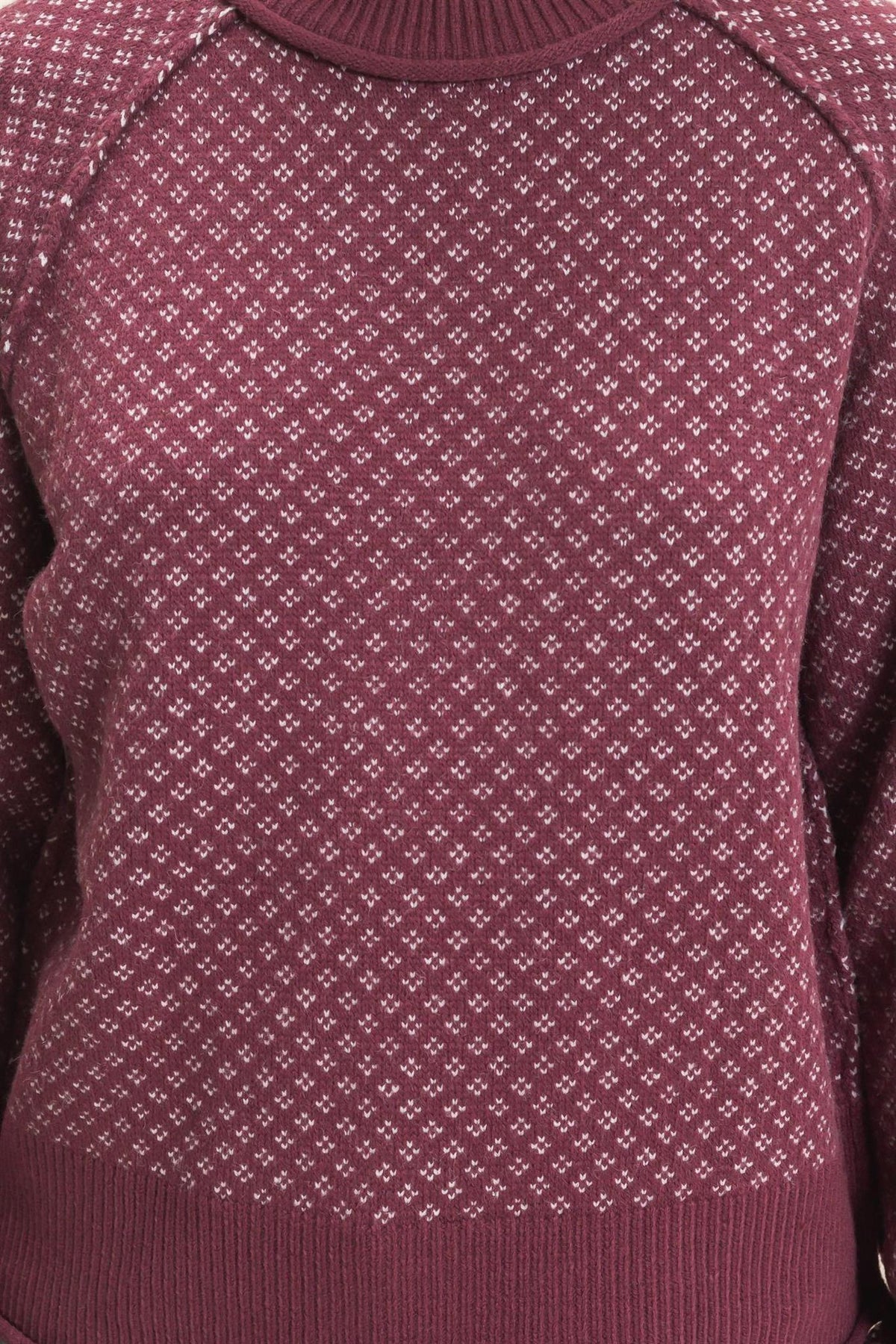 Patterned Mock Neck Sweater