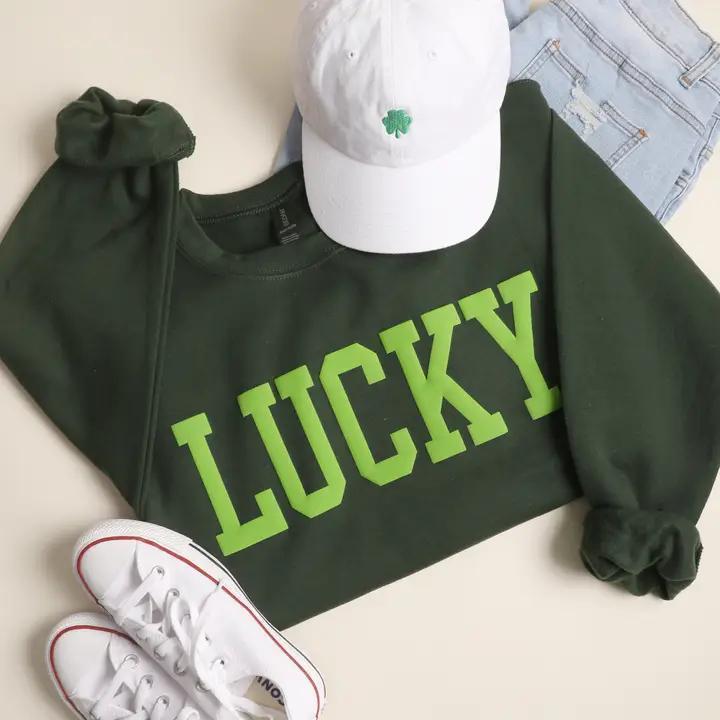 Lucky Puff Print Heavyweight Sweatshirt