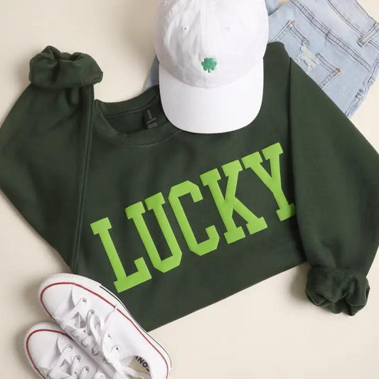Lucky Puff Print Heavyweight Sweatshirt