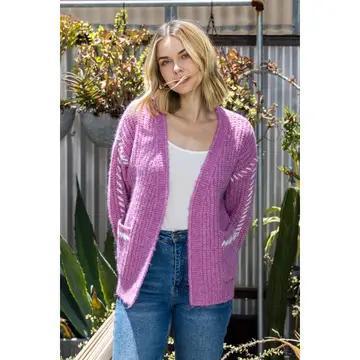 Contrast Stitch Cardigan