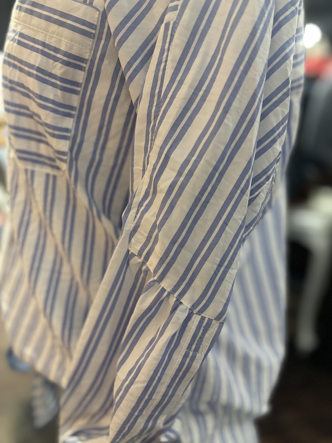 Directional Stripe Oversized Button Down