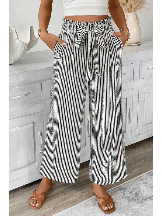 Tie Stripe Loose Fit Pants