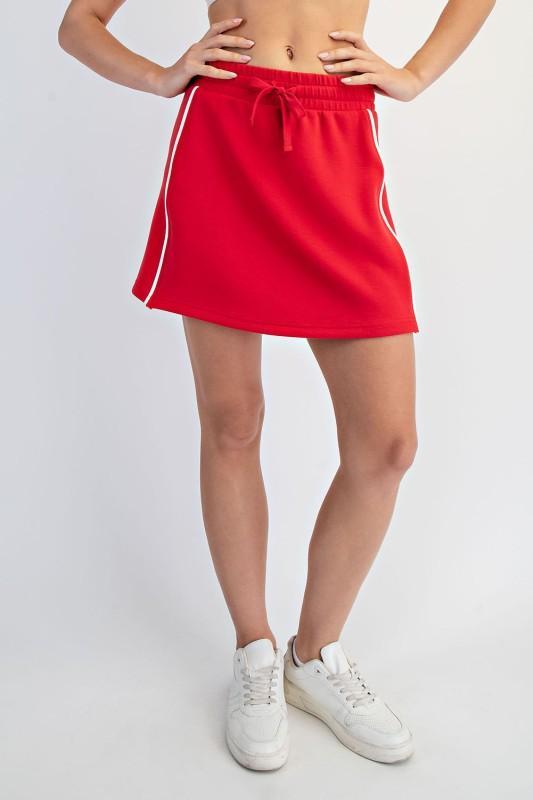 Modal Scuba Flat Piping Skort