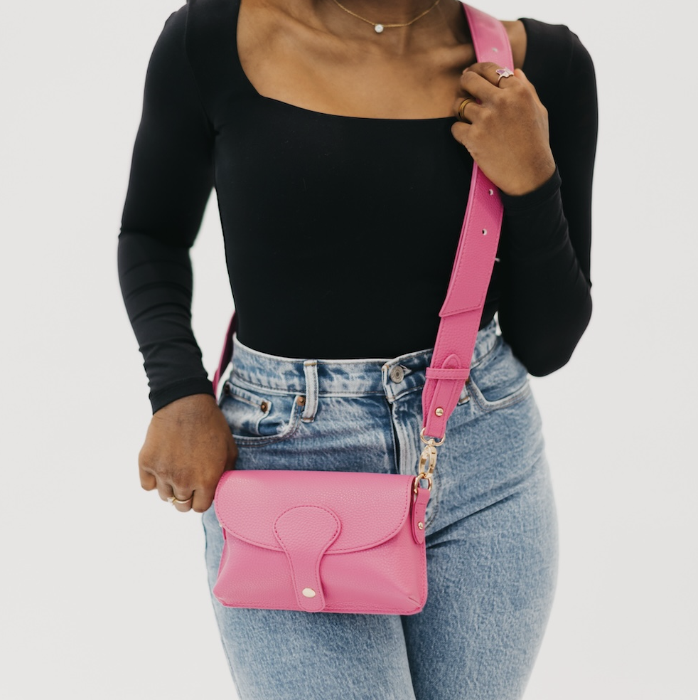 Khloe Vegan Crossbody - Fuchsia