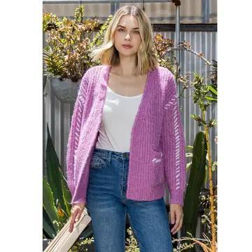 Contrast Stitch Cardigan