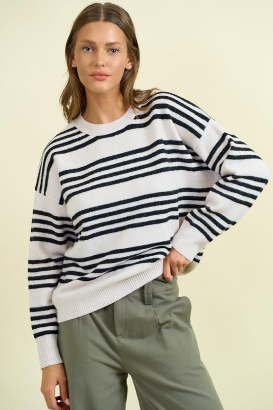 Stripe Round Neck Sweater