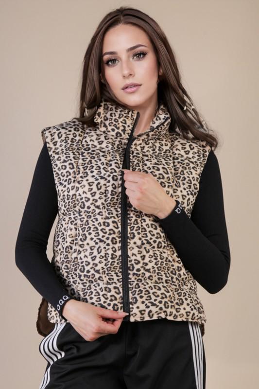 Leopard Puff Vest
