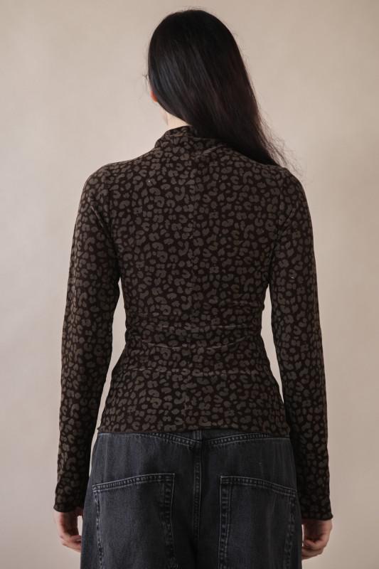 Leopard Velvet Fitted Top