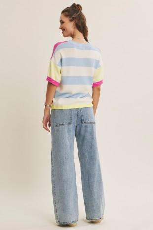 Multi Stripe Cotton Sweater