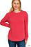 Raised Rib Round Neck-Ruby