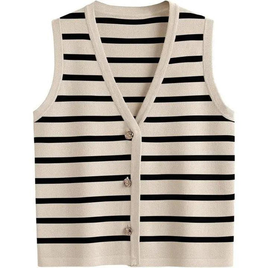 Loose Striped Knit Cardigan