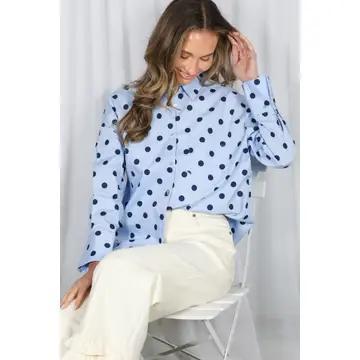 Charming Polka Dot Button Down