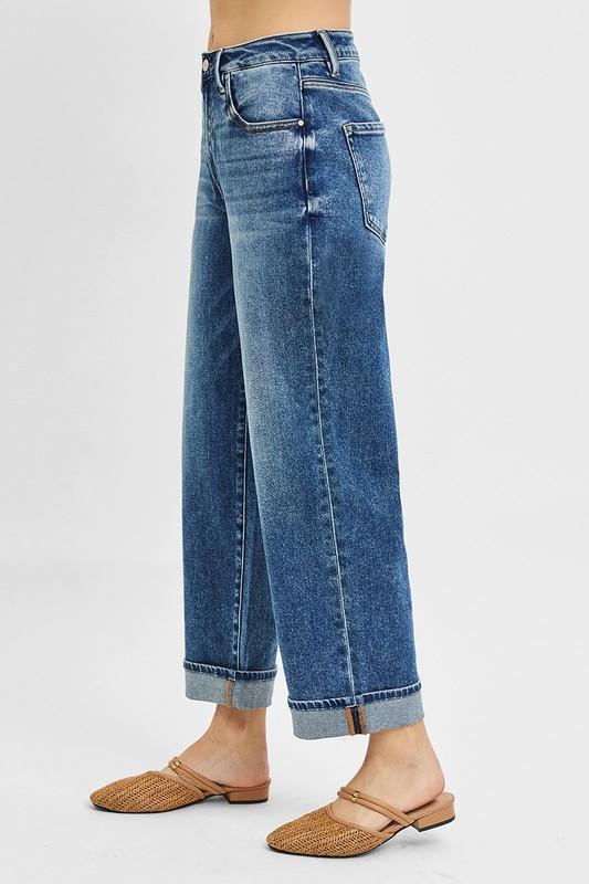 Risen Mid Rise Ankle Boyfriend Turn Up Cuffed