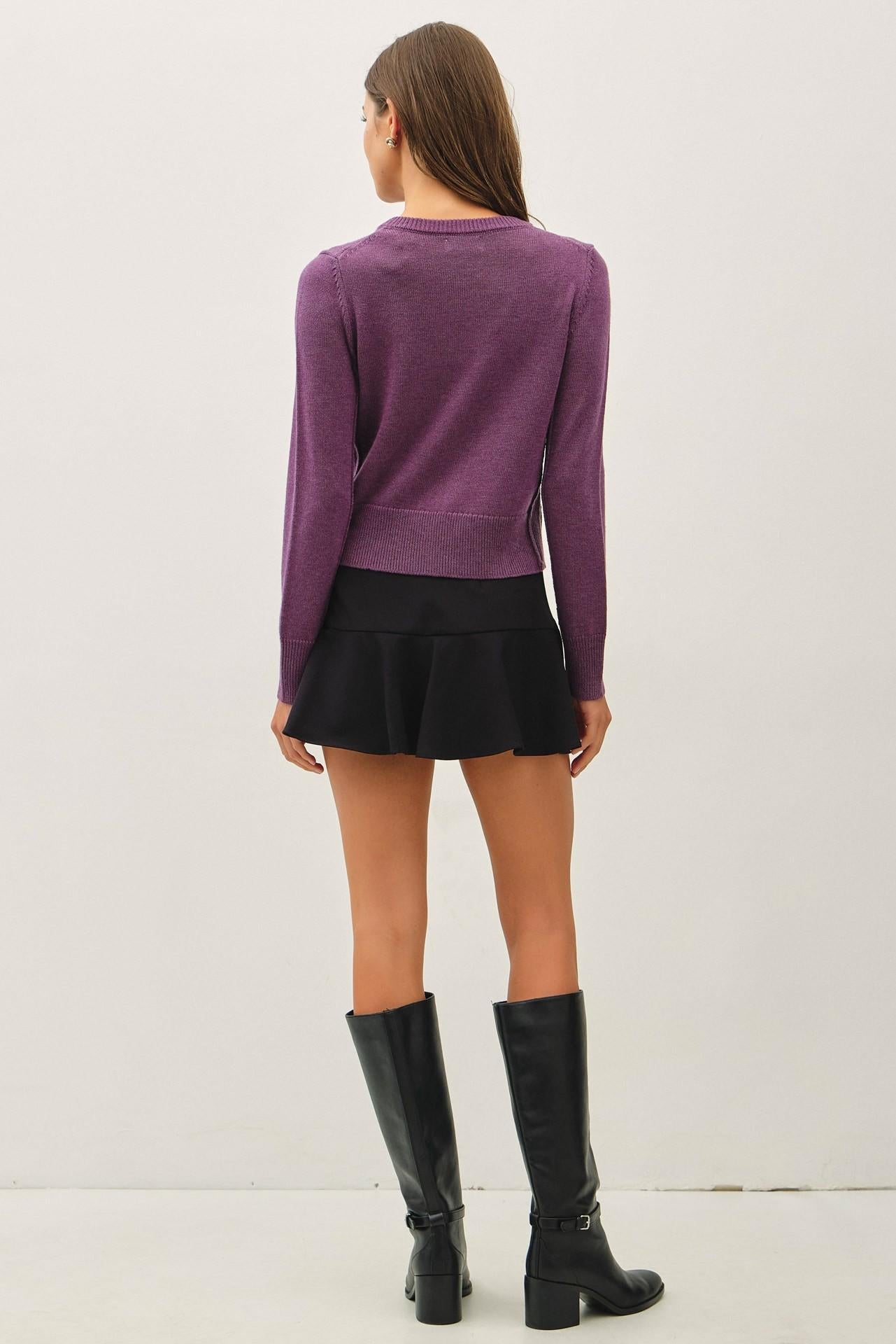 Wool Blended Classic Cut Button Up Cardigan