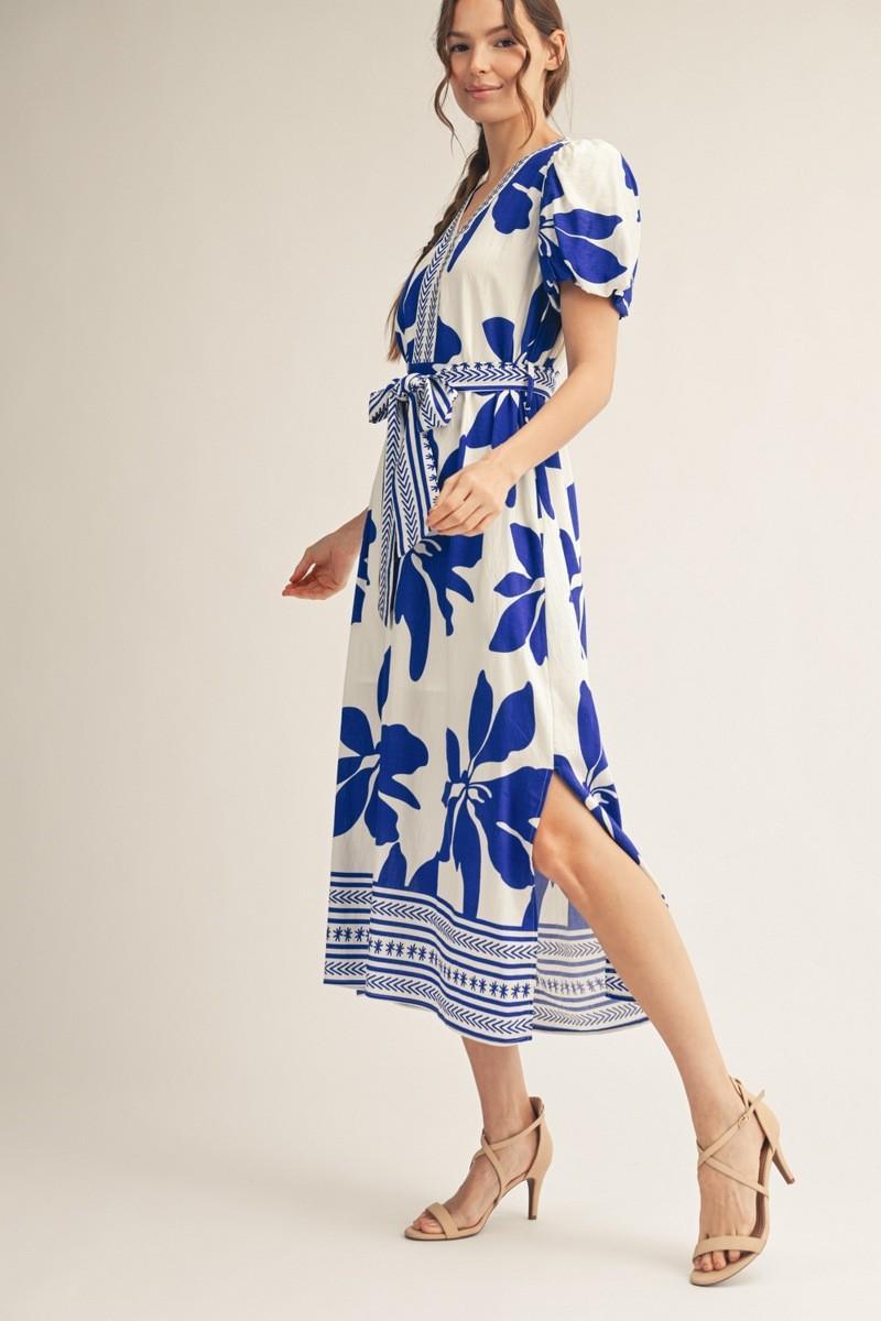 Tropical Floral Midi Dress
