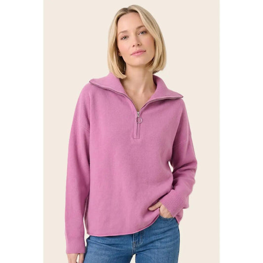 Mock Neck Half Zip Sweater