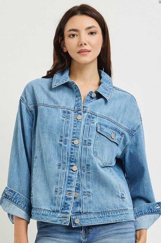 Risen Pintucked Denim Jacket