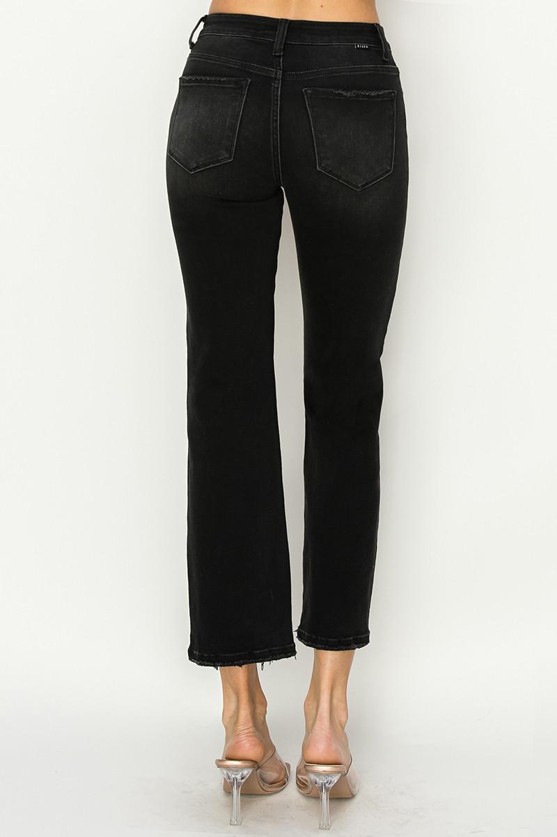 High Rise Relaxed Straight Jean Black