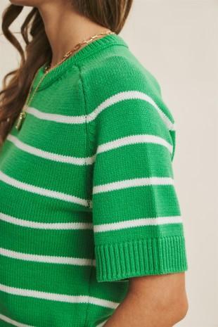 Striped Short Sleeve Sweater