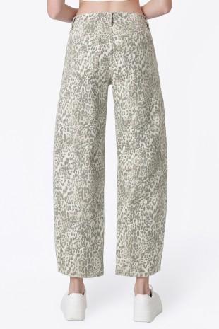 Leopard Barrel Jean