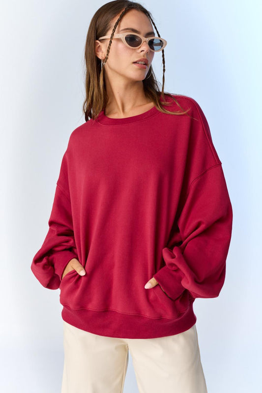 Lea Oversized Crew Neck - Mulberry