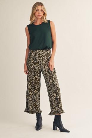 Smocked Edge Detail Casual Tank Top-Hunter Green