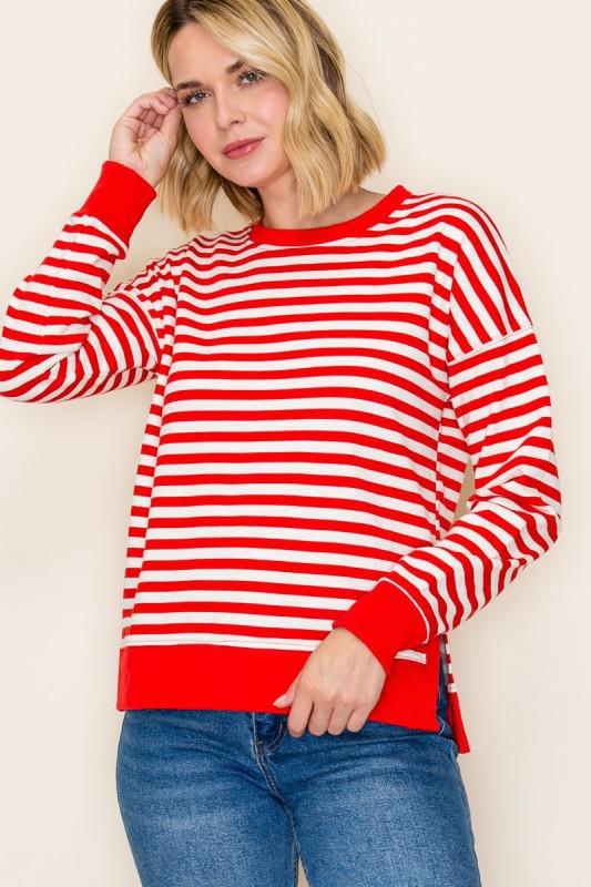 Crewneck Stripe Banded Sweatshirt