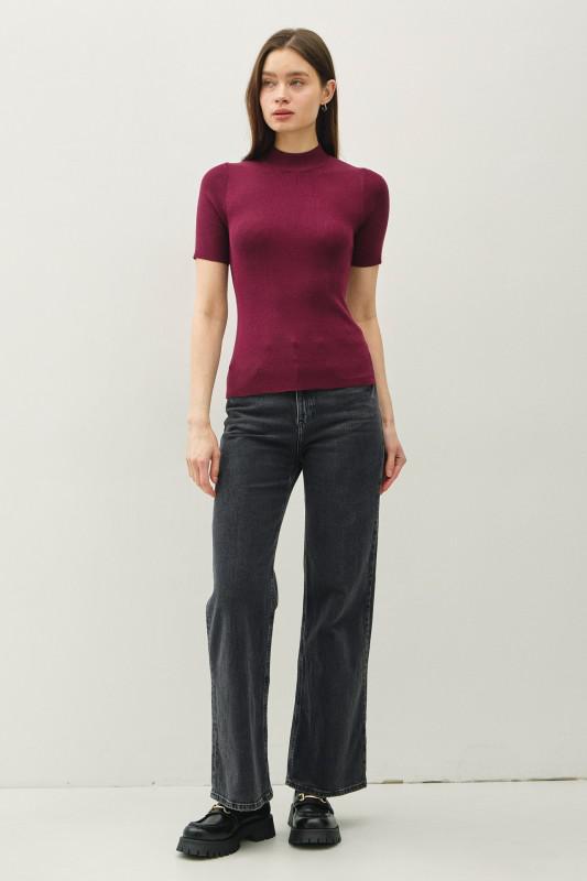 Short Sleeve Mock Neck Sweater