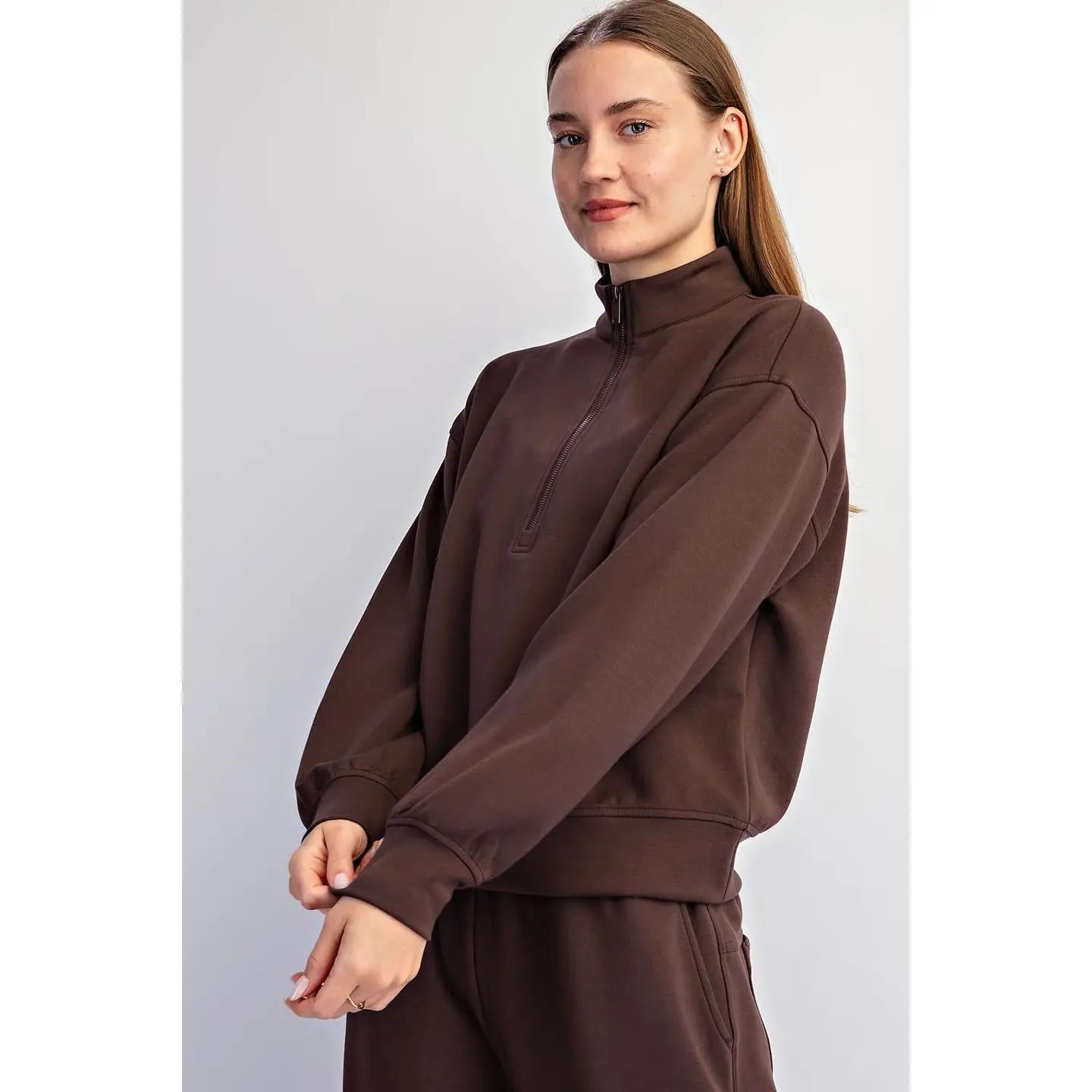 Modal Quarter Zip-Espresso