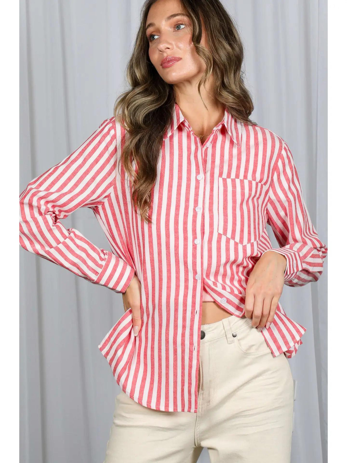 Striped Cotton Button Down