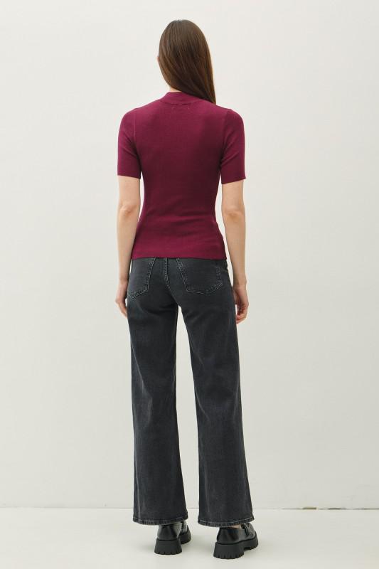 Short Sleeve Mock Neck Sweater