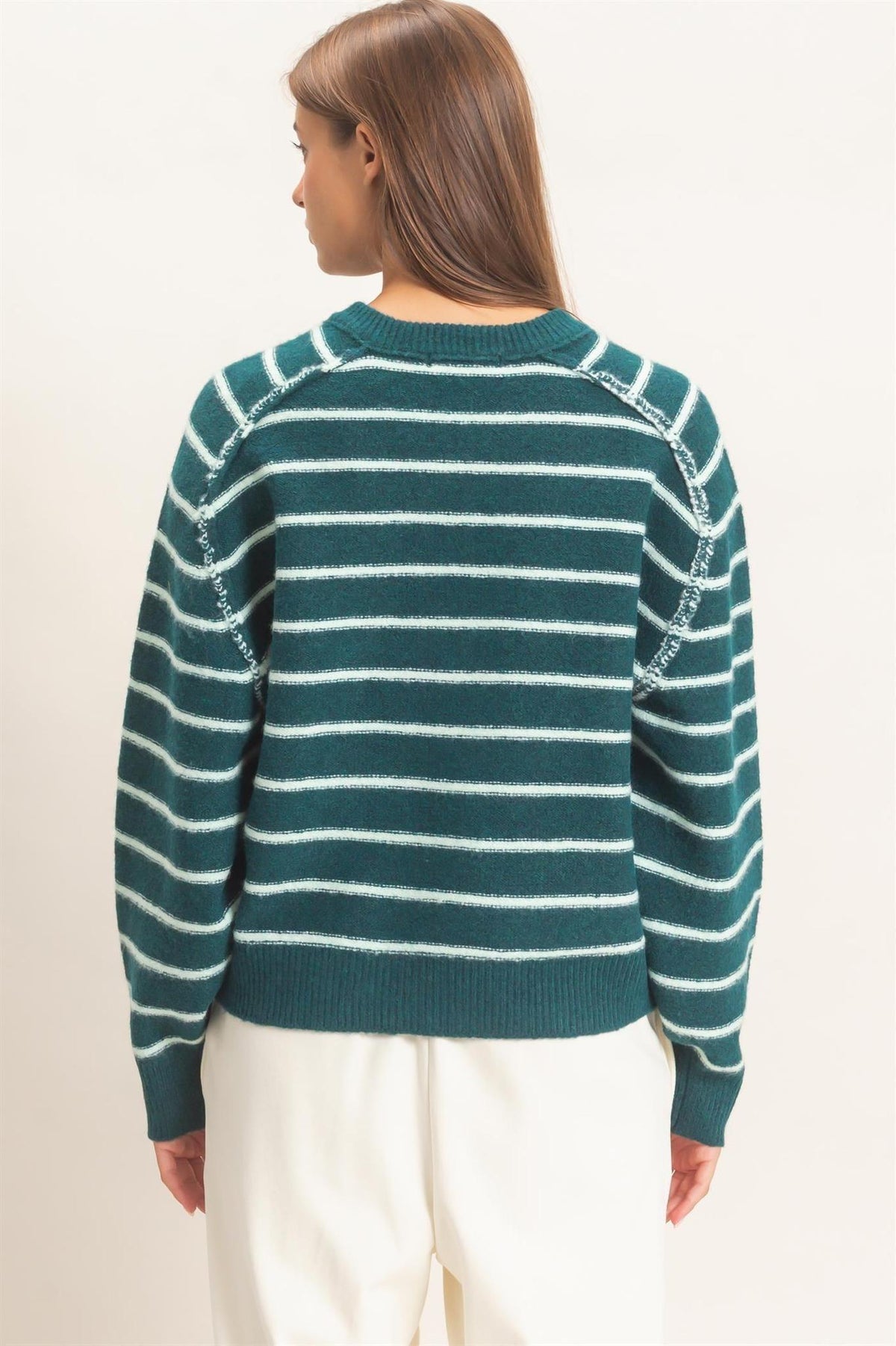 Stripe Henley Sweater