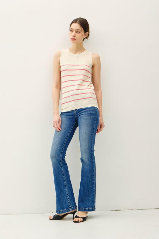 Cotton Slub Striped Knit Tank