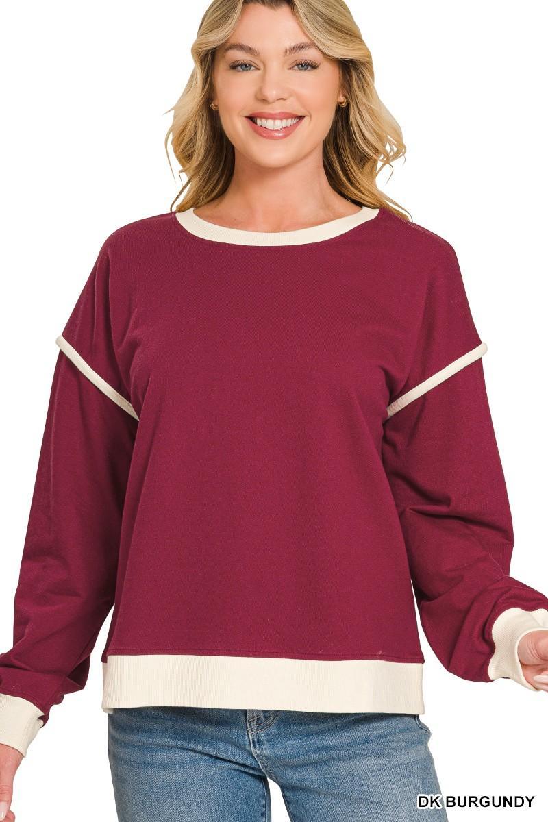French Terry Drop Shoulder Sweatshirt