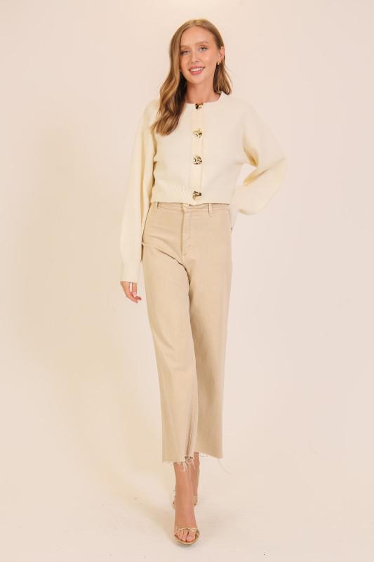 Textured Knit Button-up Cardigan